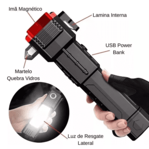 2 Martillo Linterna LED Táctica 4 en 1